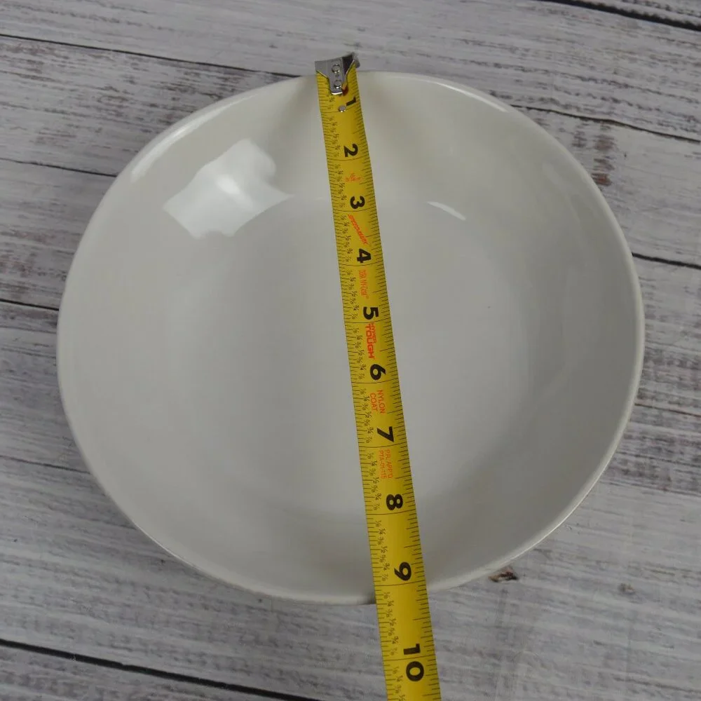 Crate & Barrel 9” Marin White Pasta Bowl Low Wavy Rim 141-499 NEW